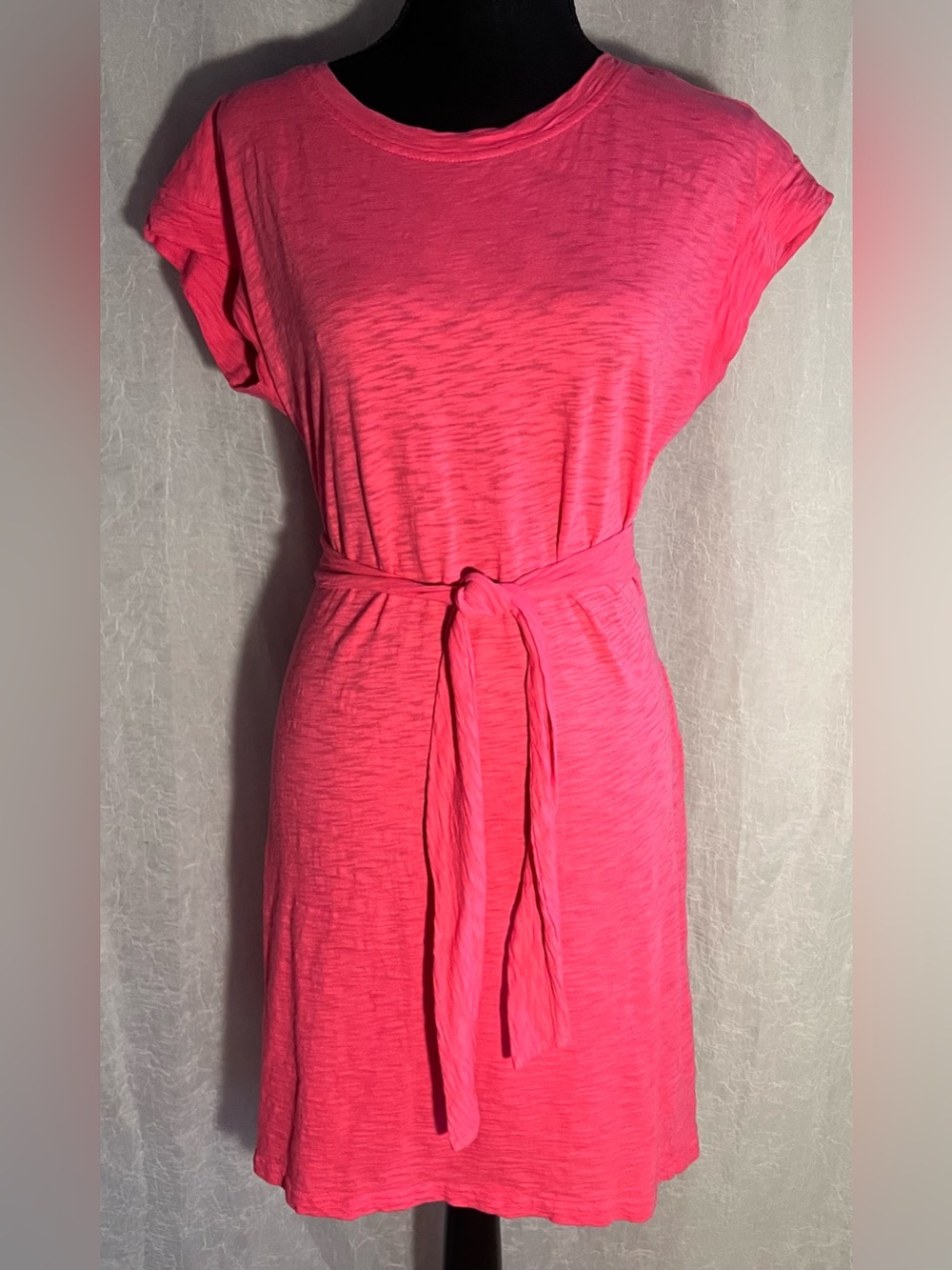 J. Crew Bright Pink casual tie waist dress